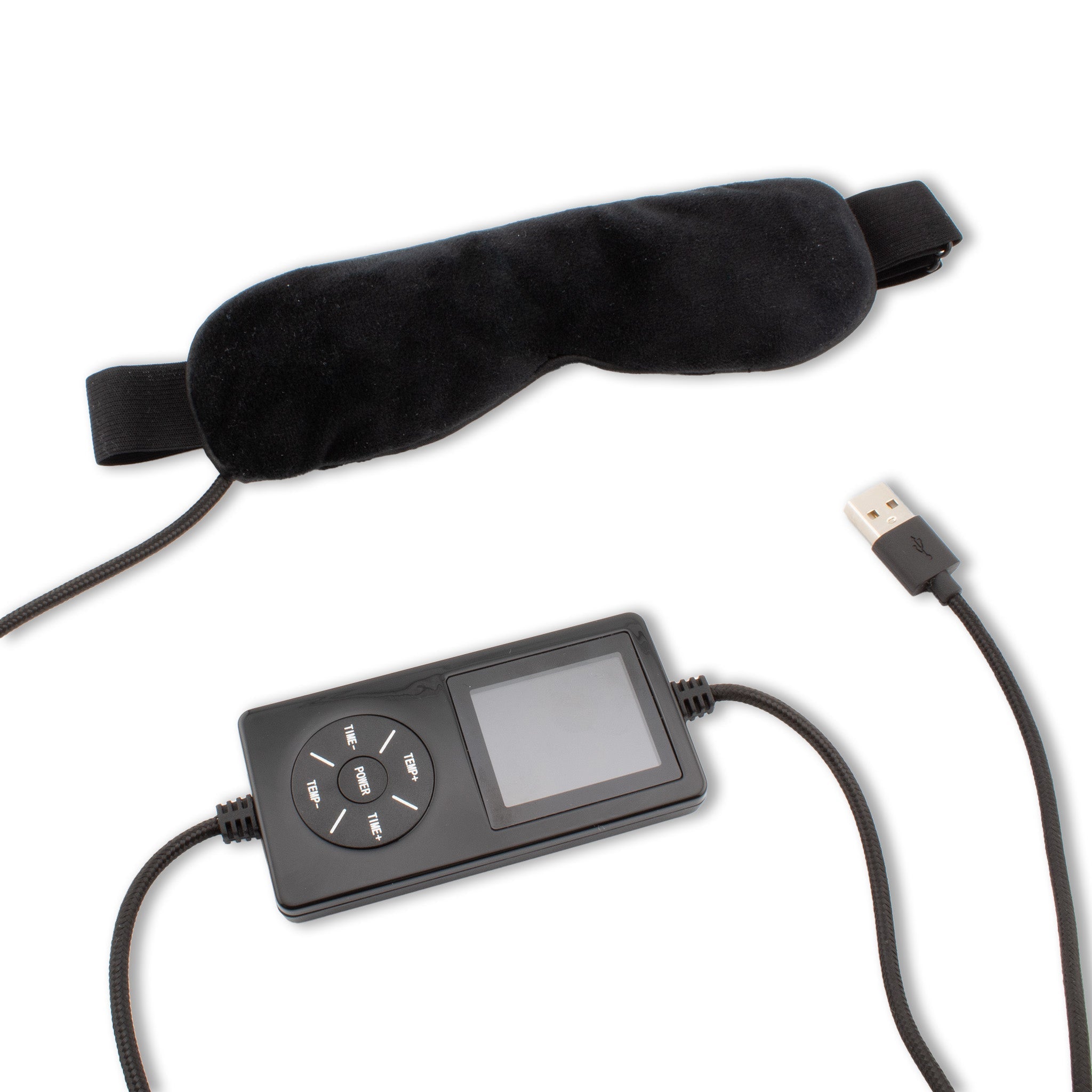 Electric heated dry eye mask with digital controller and USB cable for targeted dry eye relief