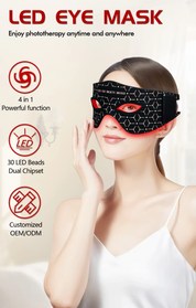 Dual Wavelength Red & Infrared Light Therapy Eye Mask 630nm + 850nm LED with 5 Intensity Levels