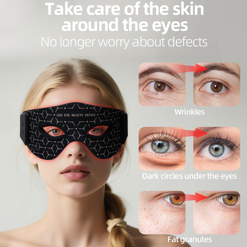 Dual Wavelength Red & Infrared Light Therapy Eye Mask 630nm + 850nm LED with 5 Intensity Levels